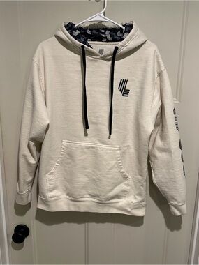 Liv Golf Cream Hooded Pullover Sweatshirt Hoodie - M